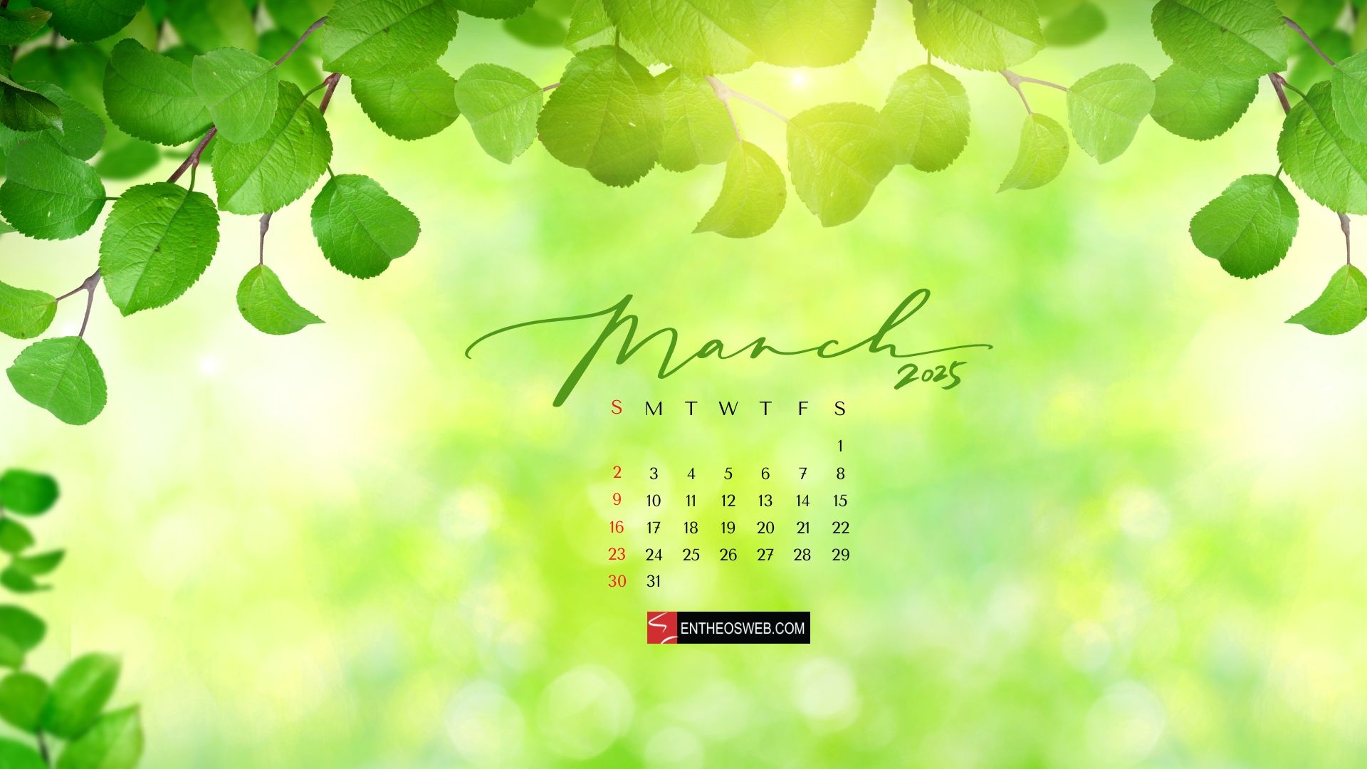 Free Desktop Calendar Wallpaper March 2026