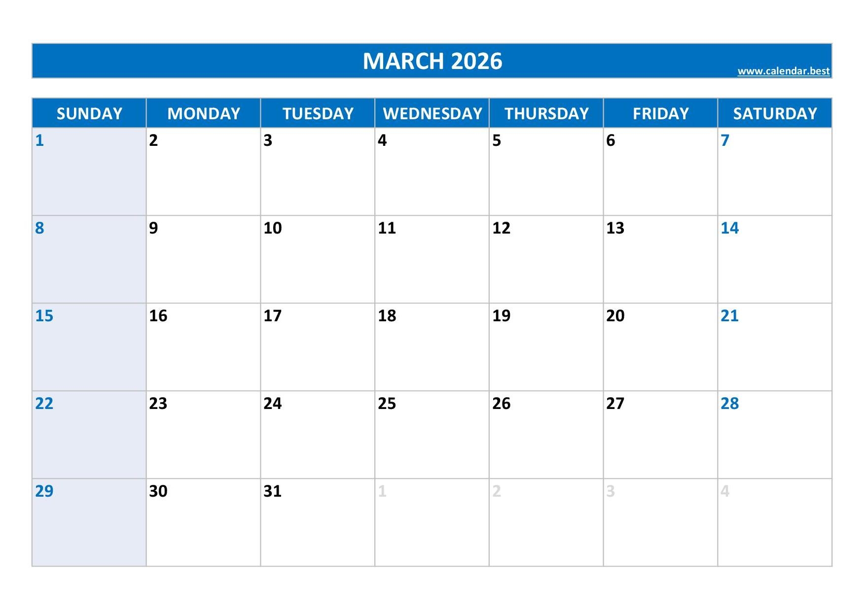 March 2026 Tax Calendar