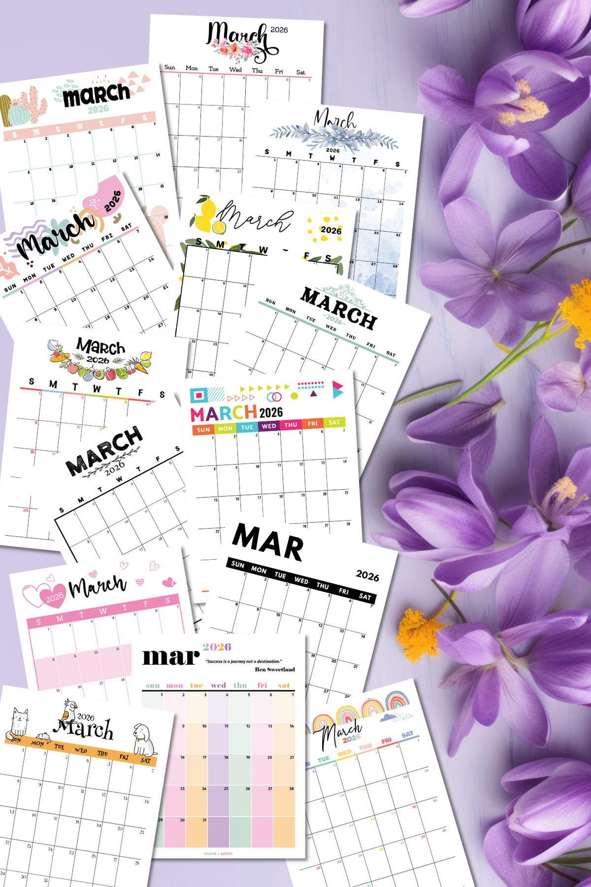 March 2026 Calendar Templates 14 Free Printables Savor Savvy