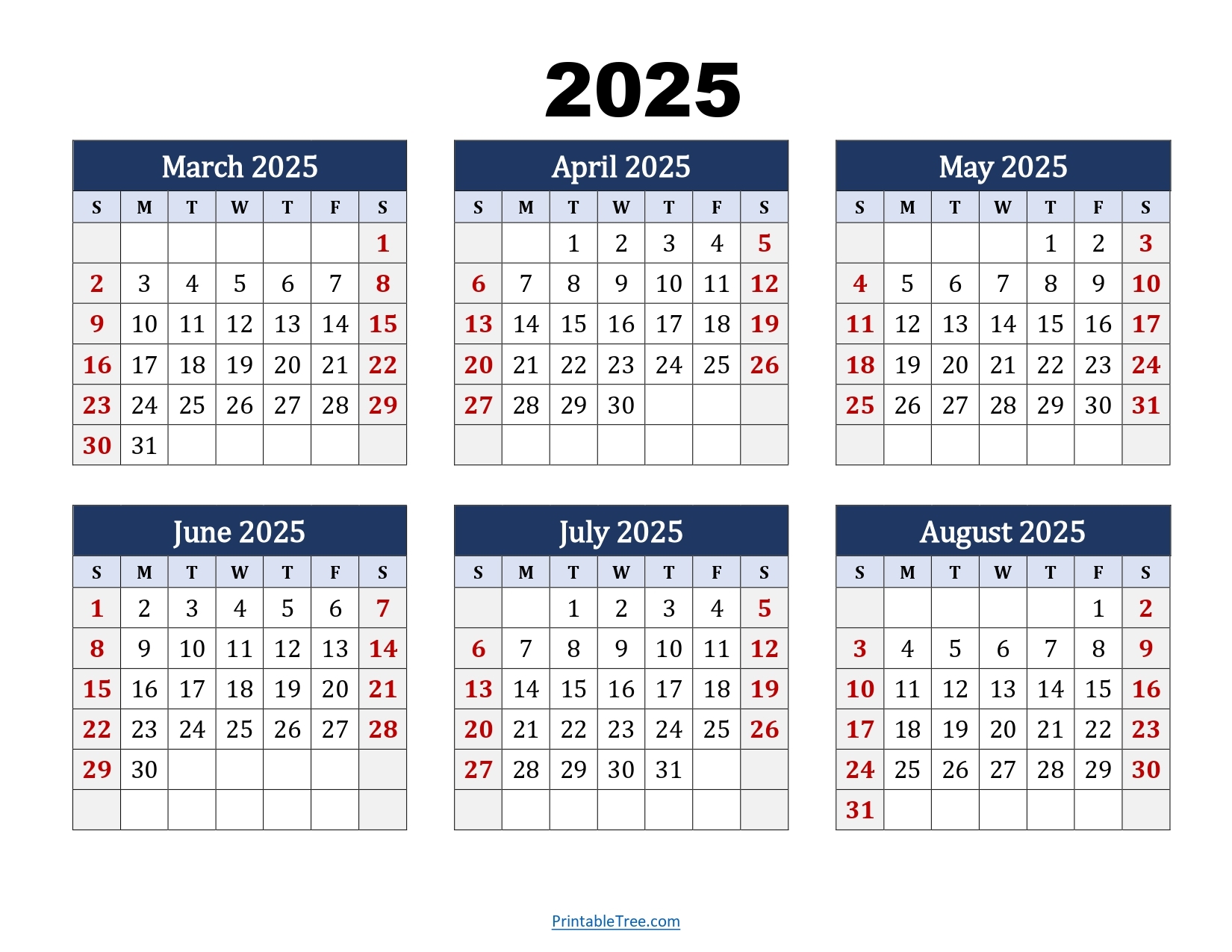 March To Auguast 2026 Calendar