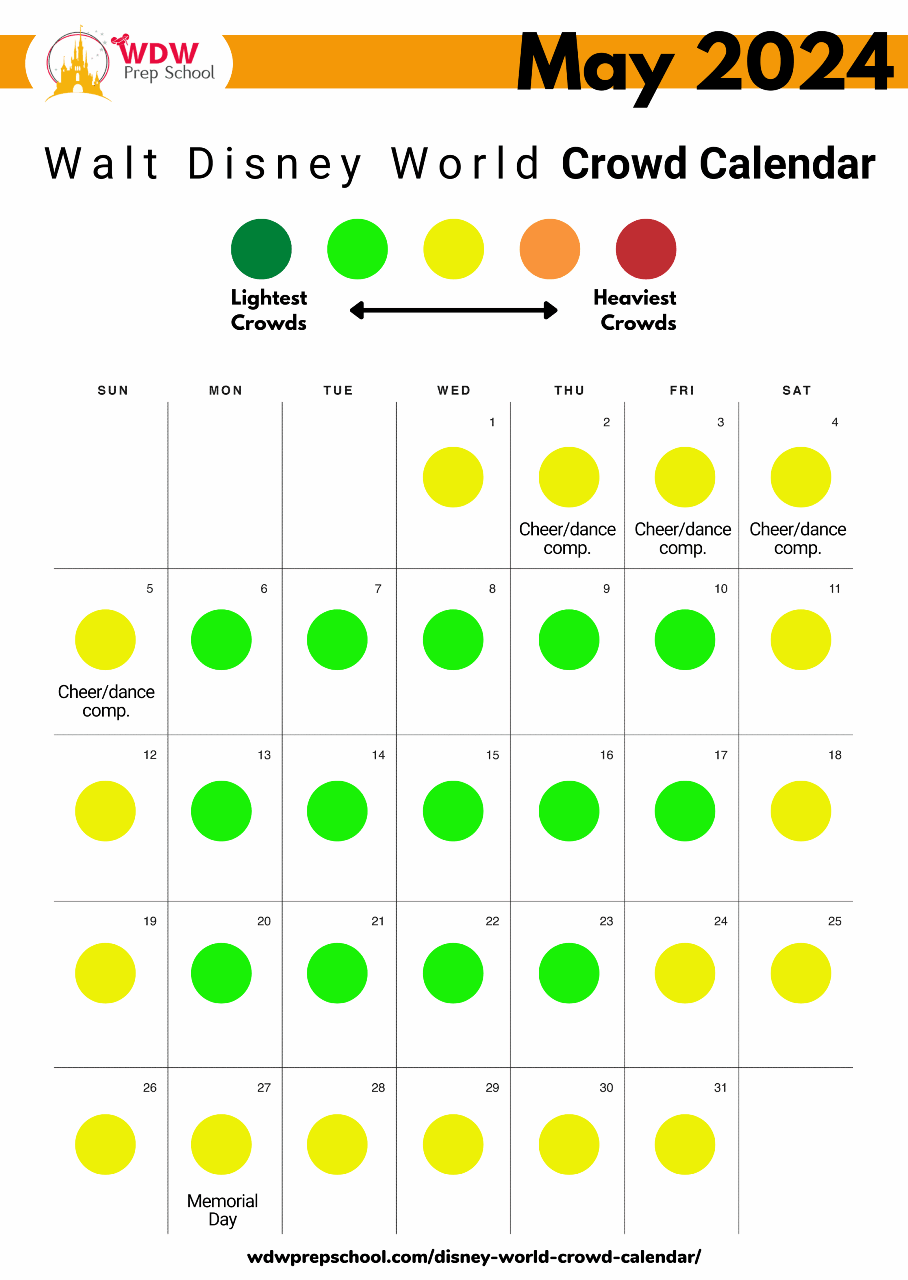 Crowd Calendar Disney April 2026