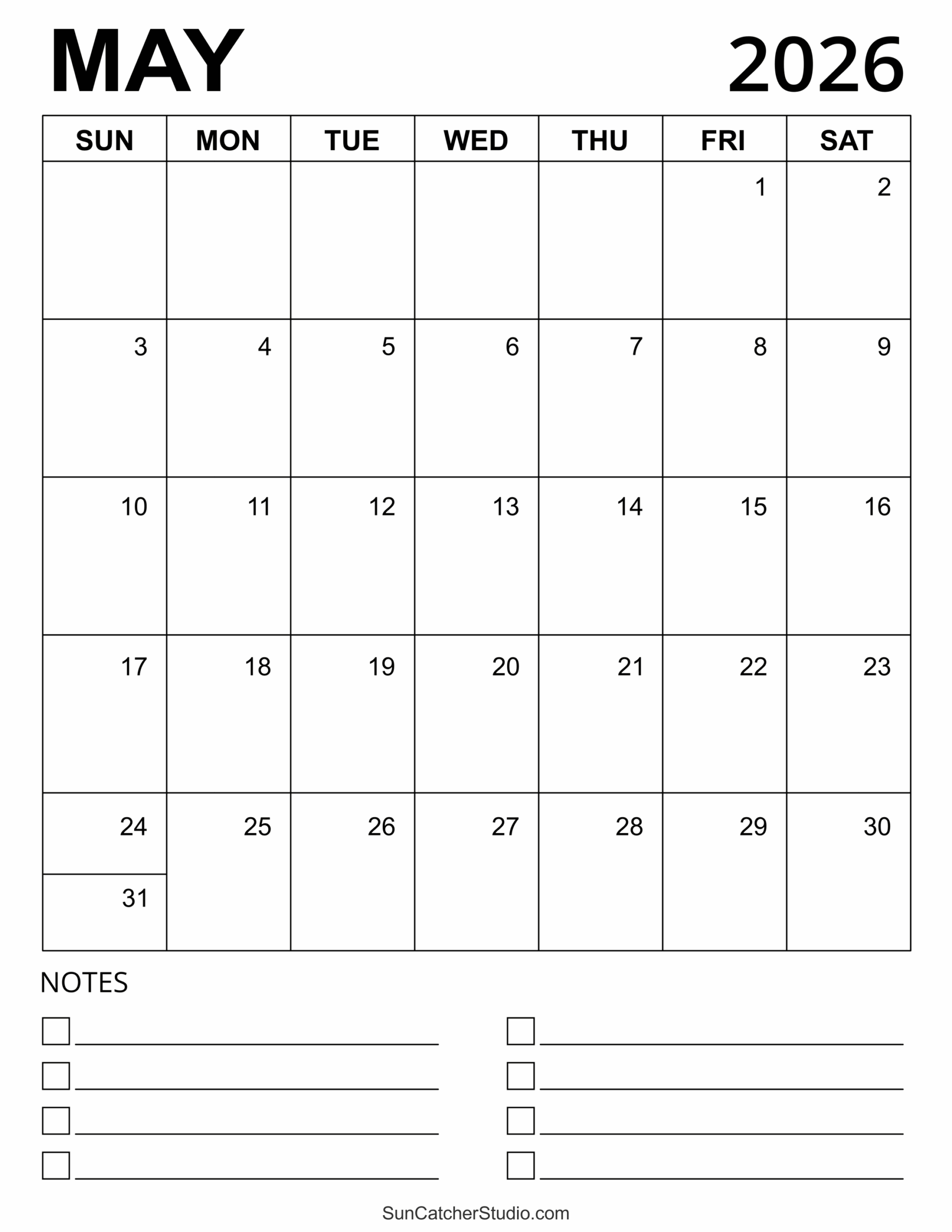 May 2026 Calendar Free Printable Free Printables Monograms 