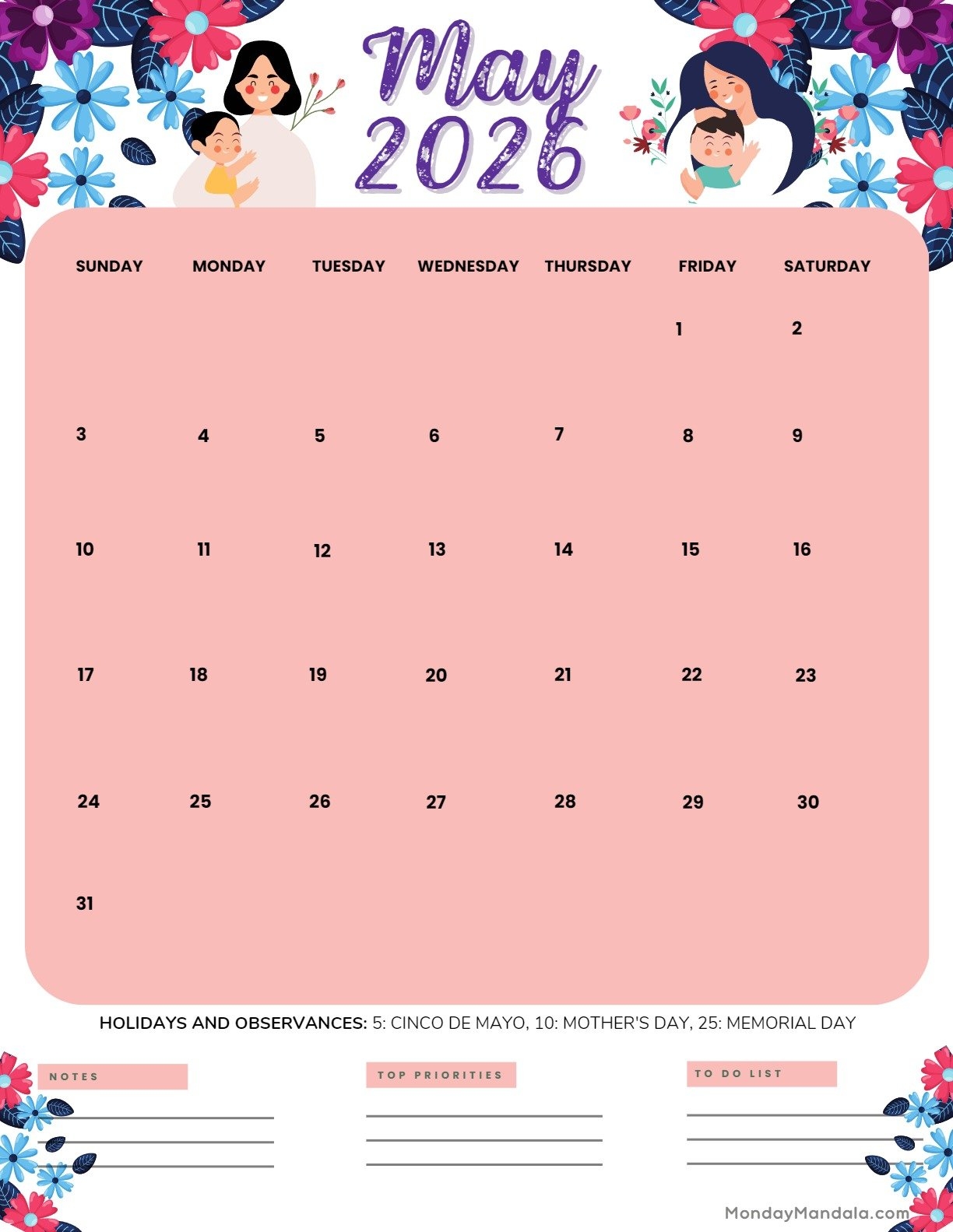 May 2026 Calendars 52 Free PDF Printables 