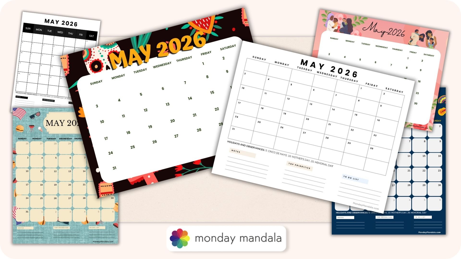 May 2026 Calendars 52 Free PDF Printables 