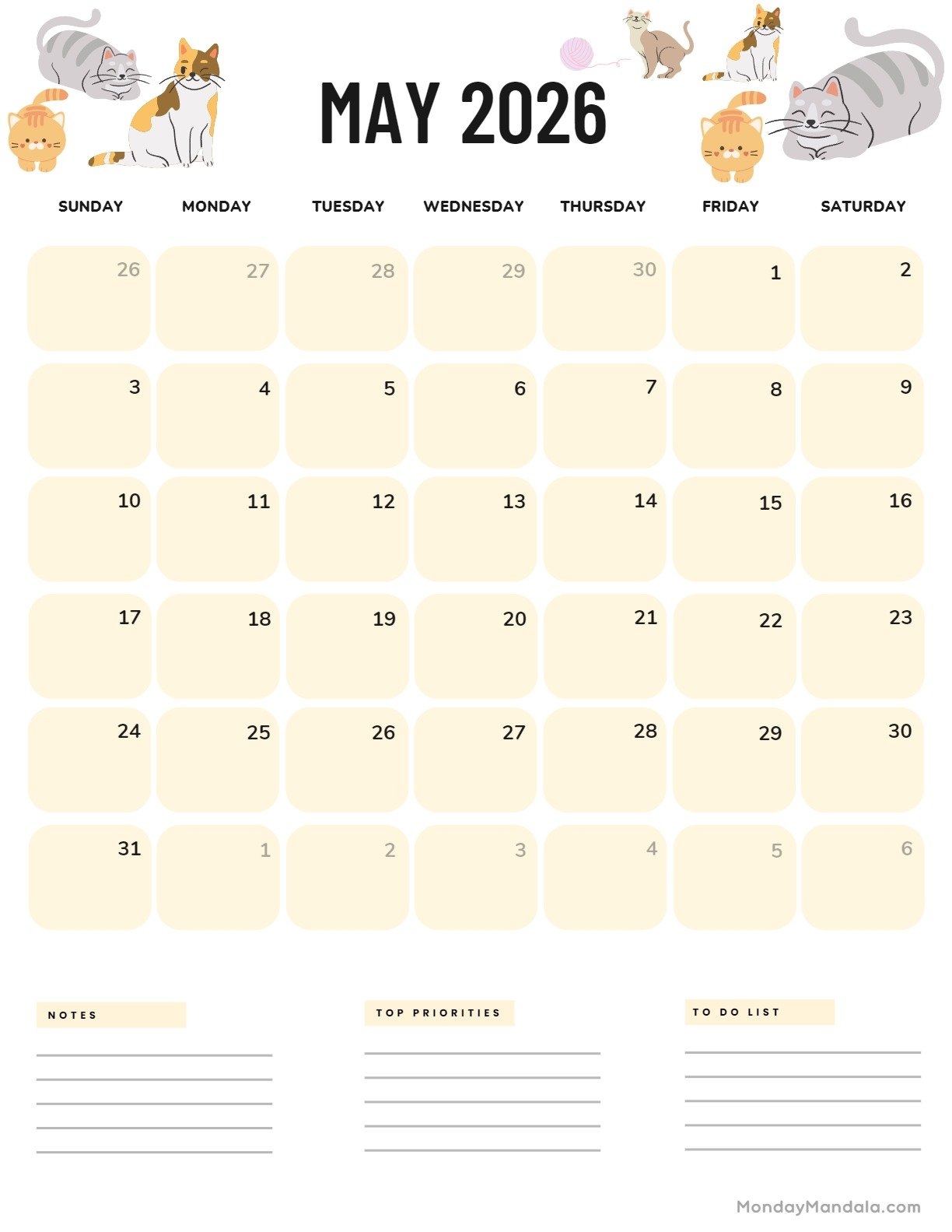 Fun May Calendar 2026