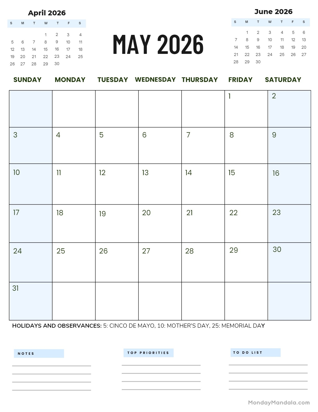May 2026 Calendars 52 Free PDF Printables 