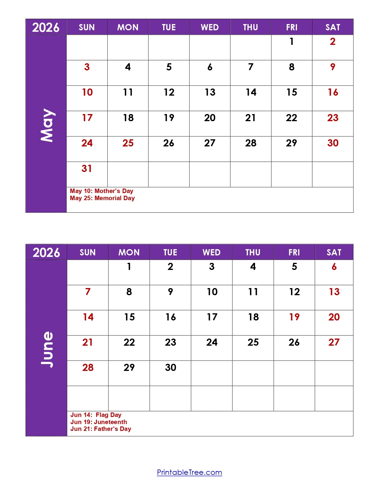 May 2026 Calendar With Holidays Printable Pdf