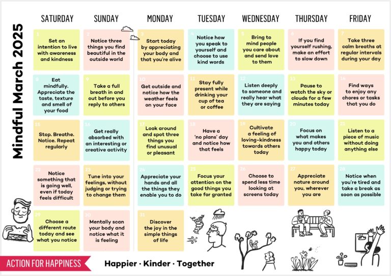 Mindful March Action For Happiness