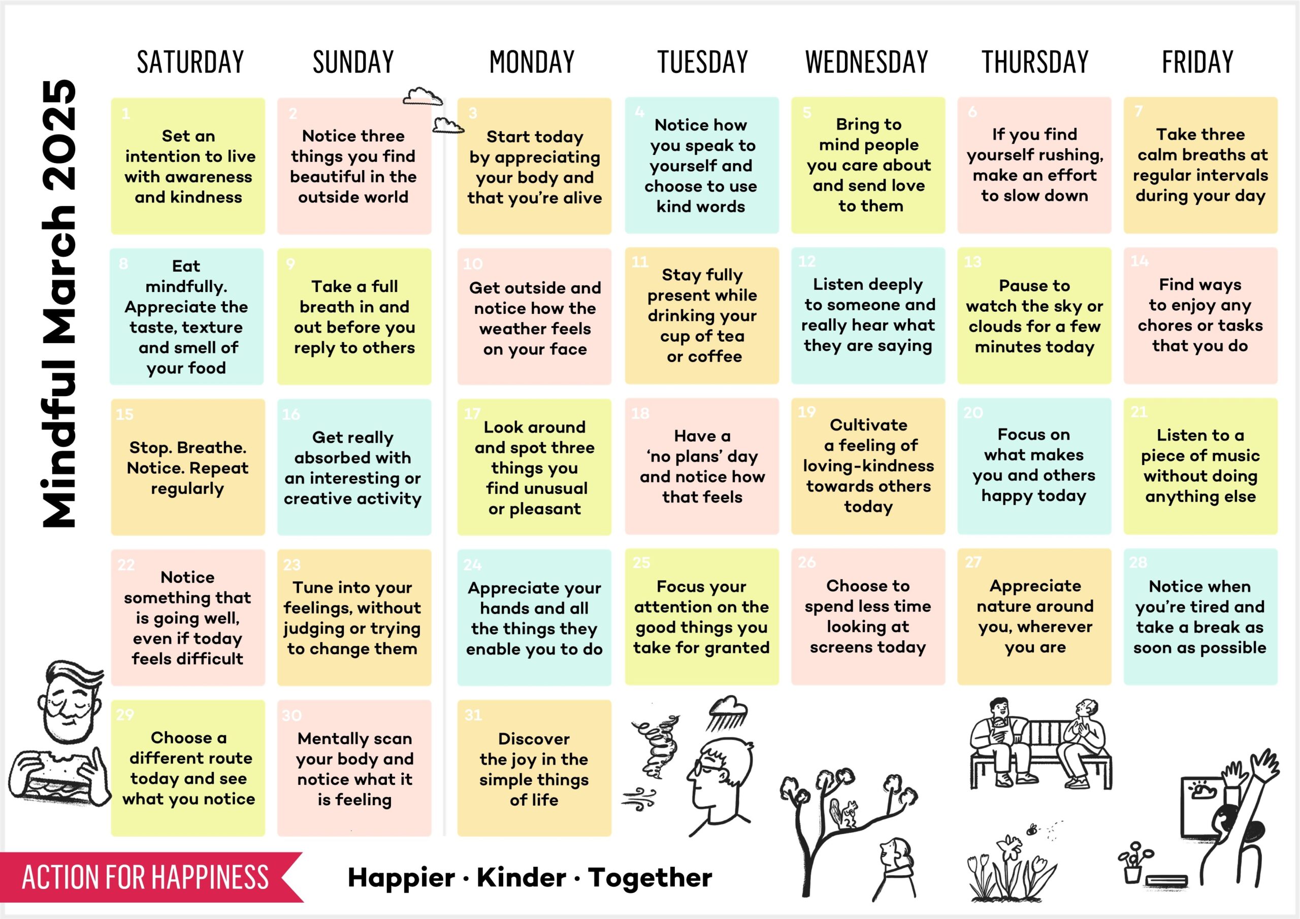 Mindful March Action For Happiness