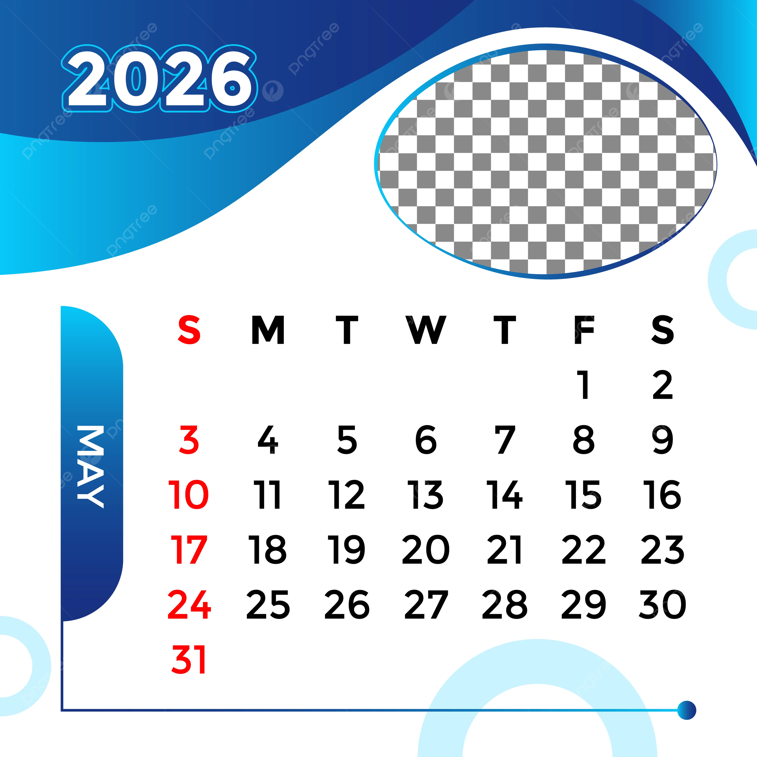 Monthly Calendar 2026 May Month Vector Template Download On Pngtree