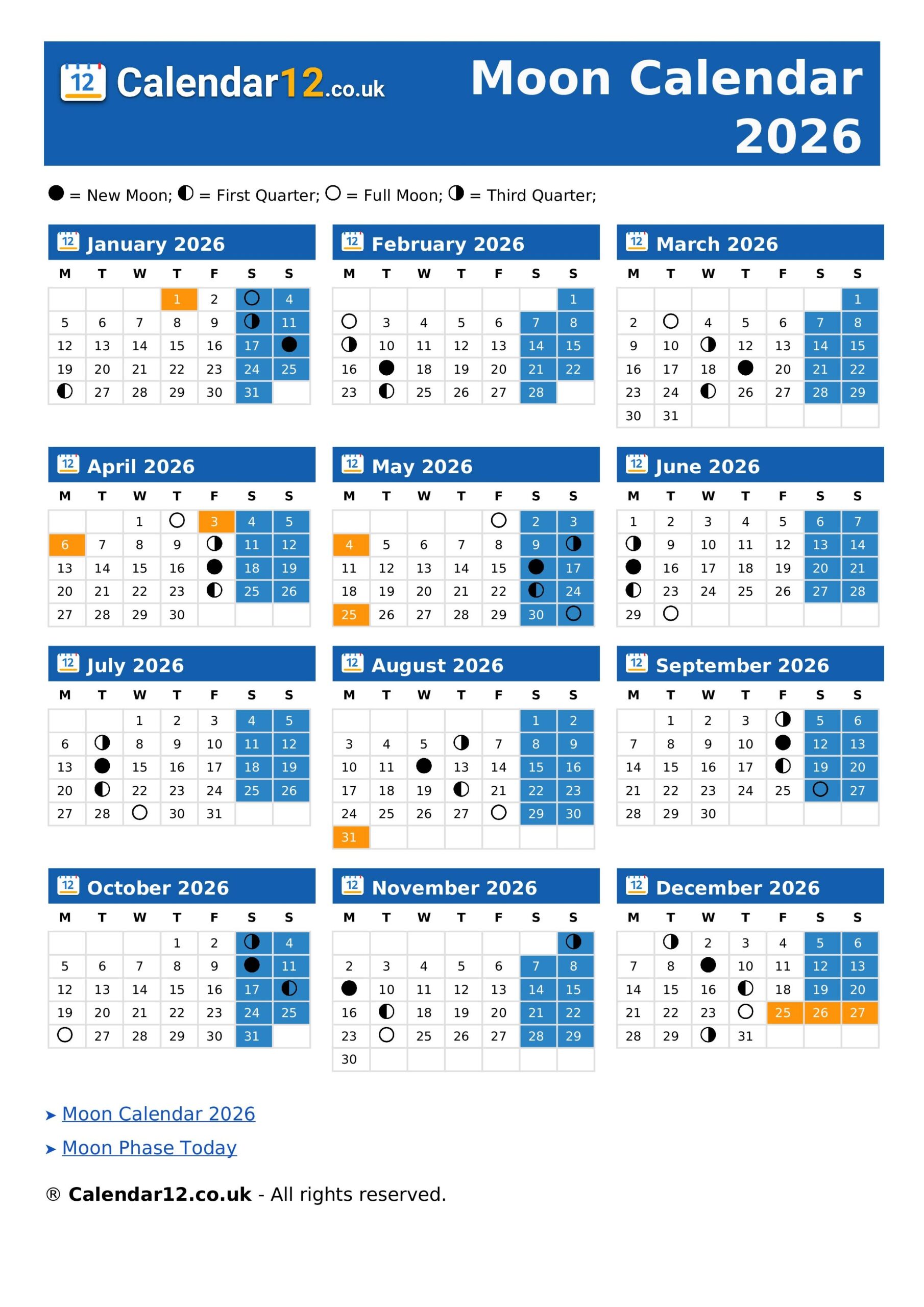 Lunar Calendar 2026 May