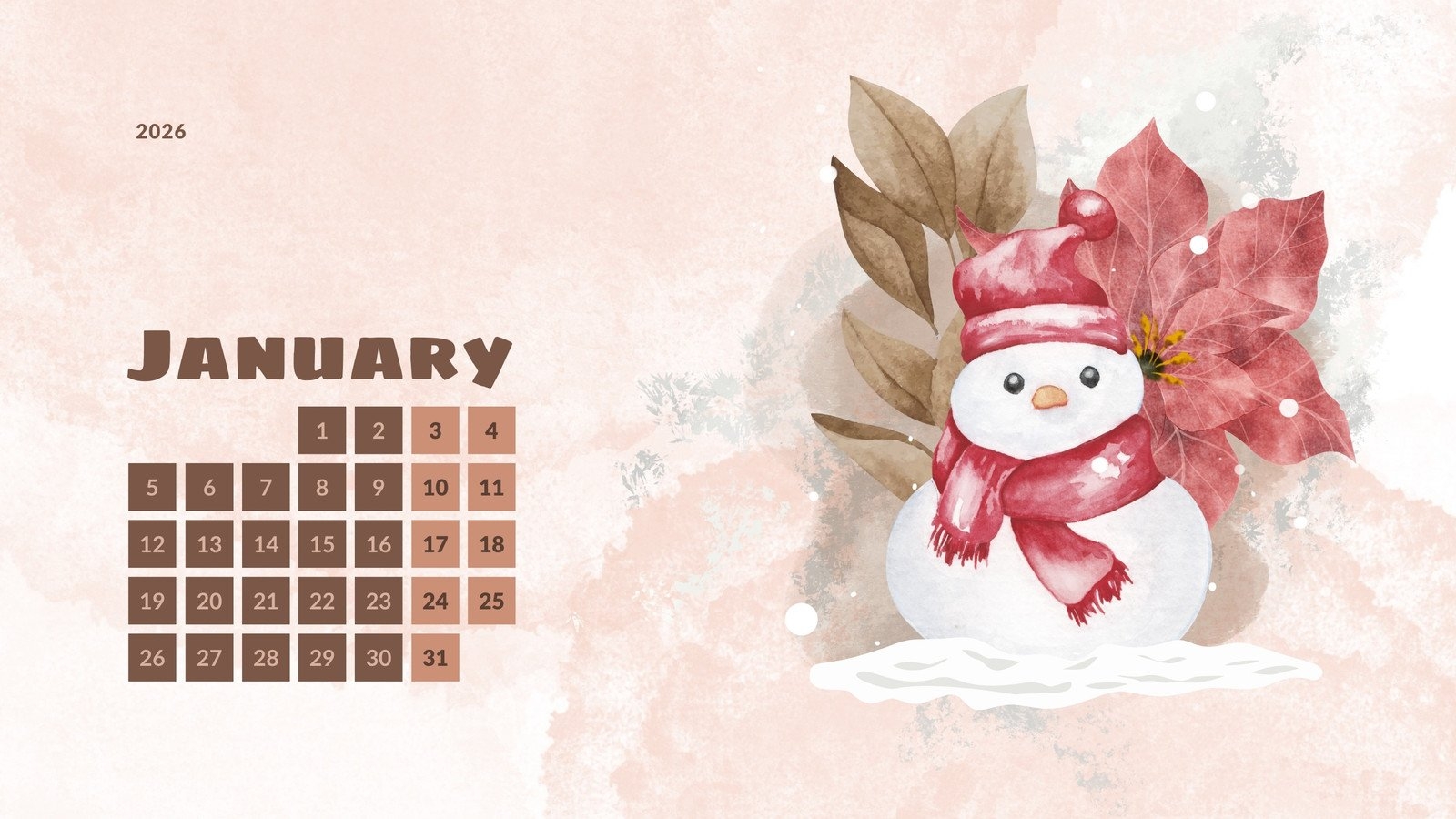 Wallpaper January 2026 Calendar