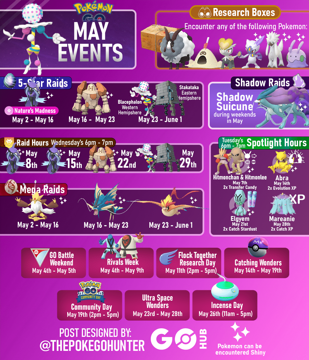 May Calendar 2026 Pokemon Go