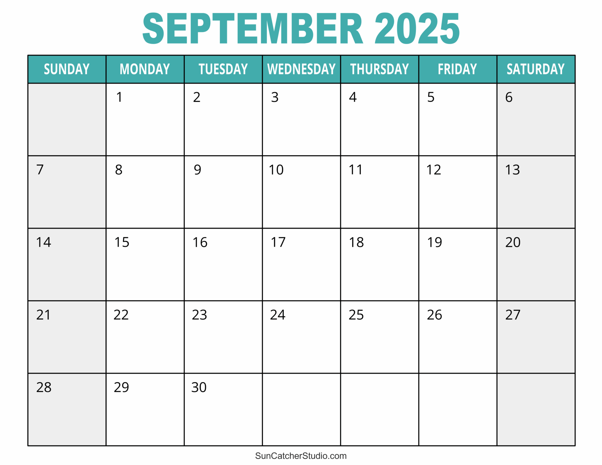 September 2025 Calendar Free Printable Free Printables 
