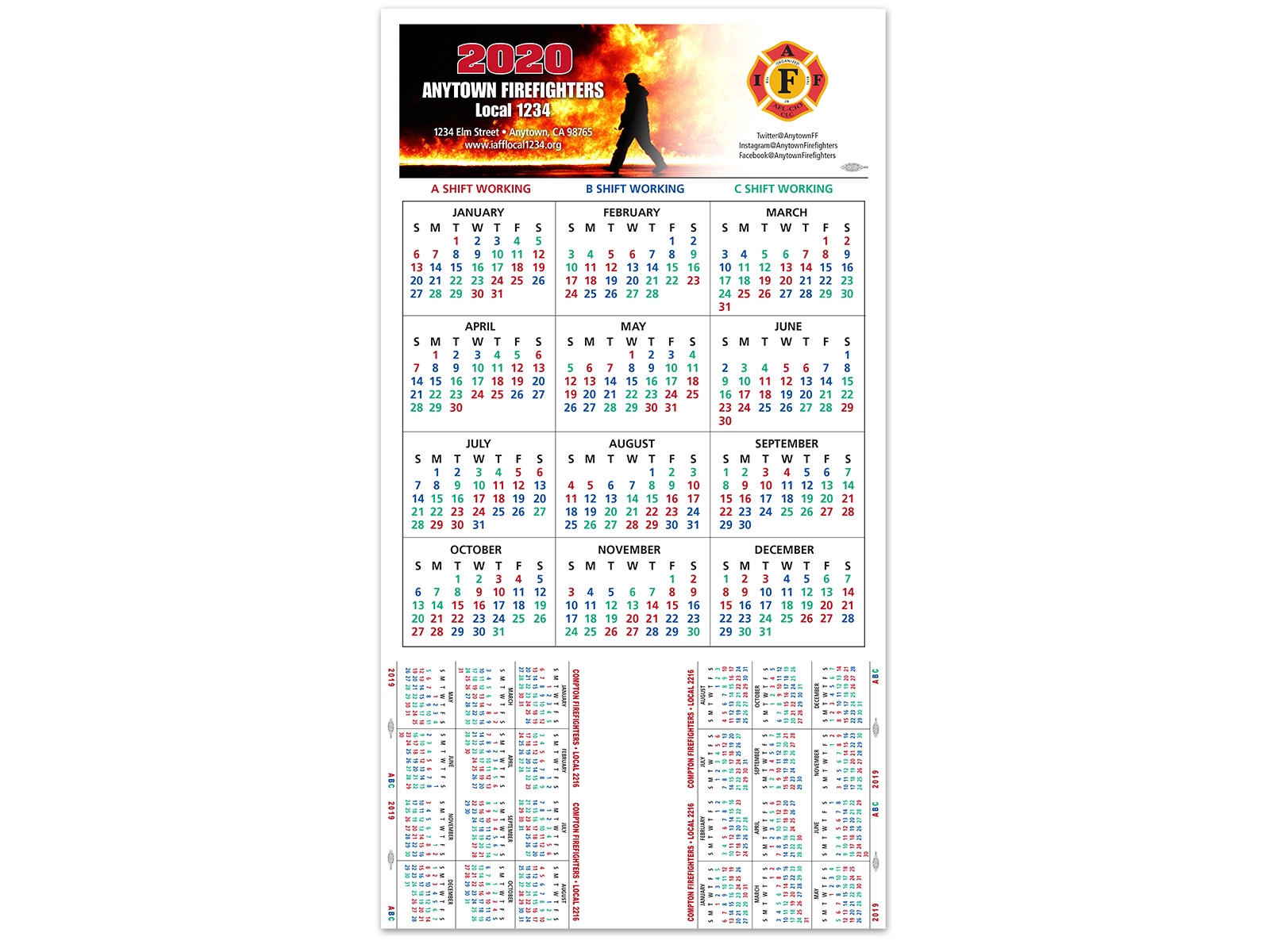Shift Calendars Firefighters Print U0026 Design