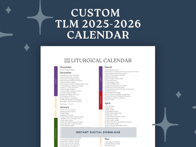 Traditional Latin Mass For 2025 2026 Liturgical Calendar Custom Listing Etsy