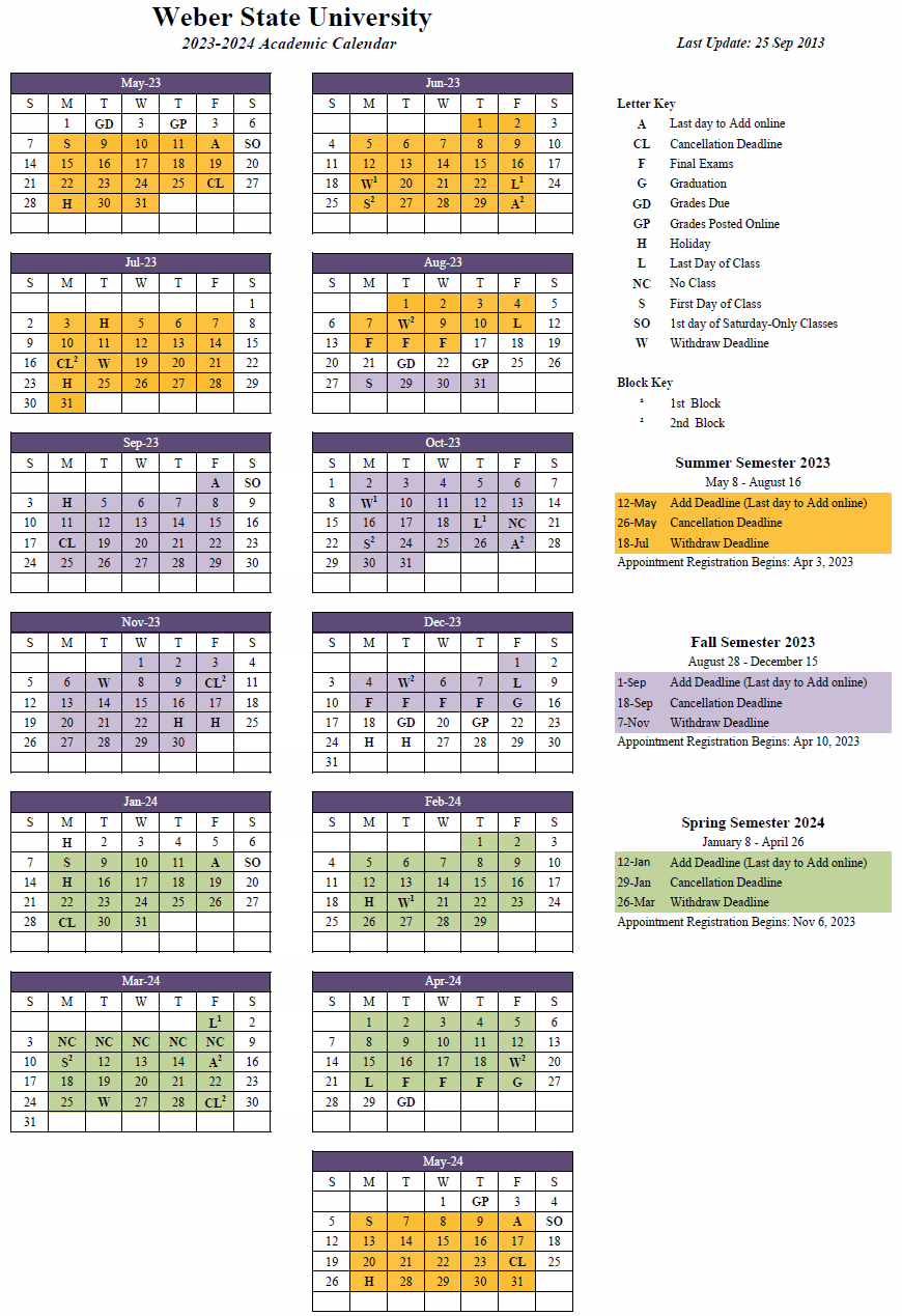 Utah State Academic Calendar Modern Precision Paperless Calendar