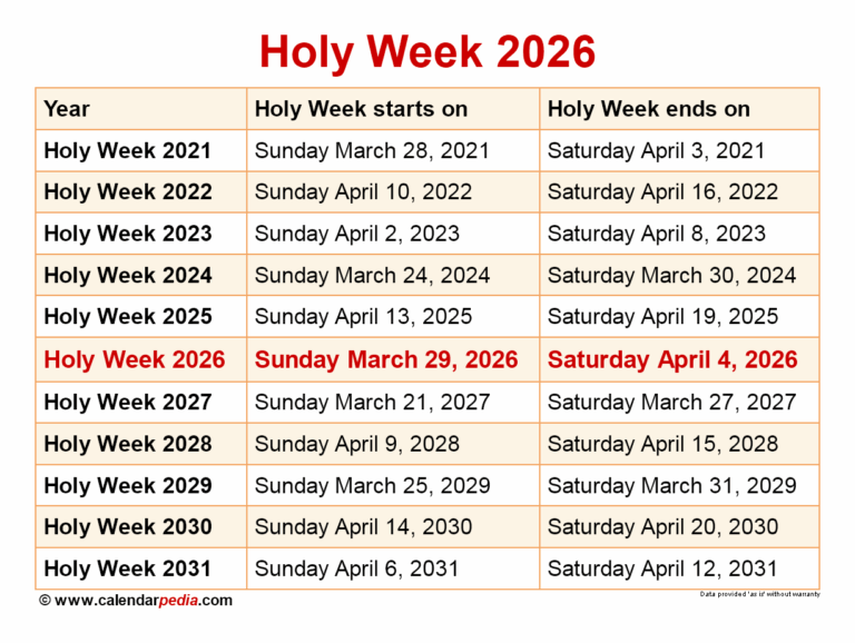 When Is Holy Week 2026 