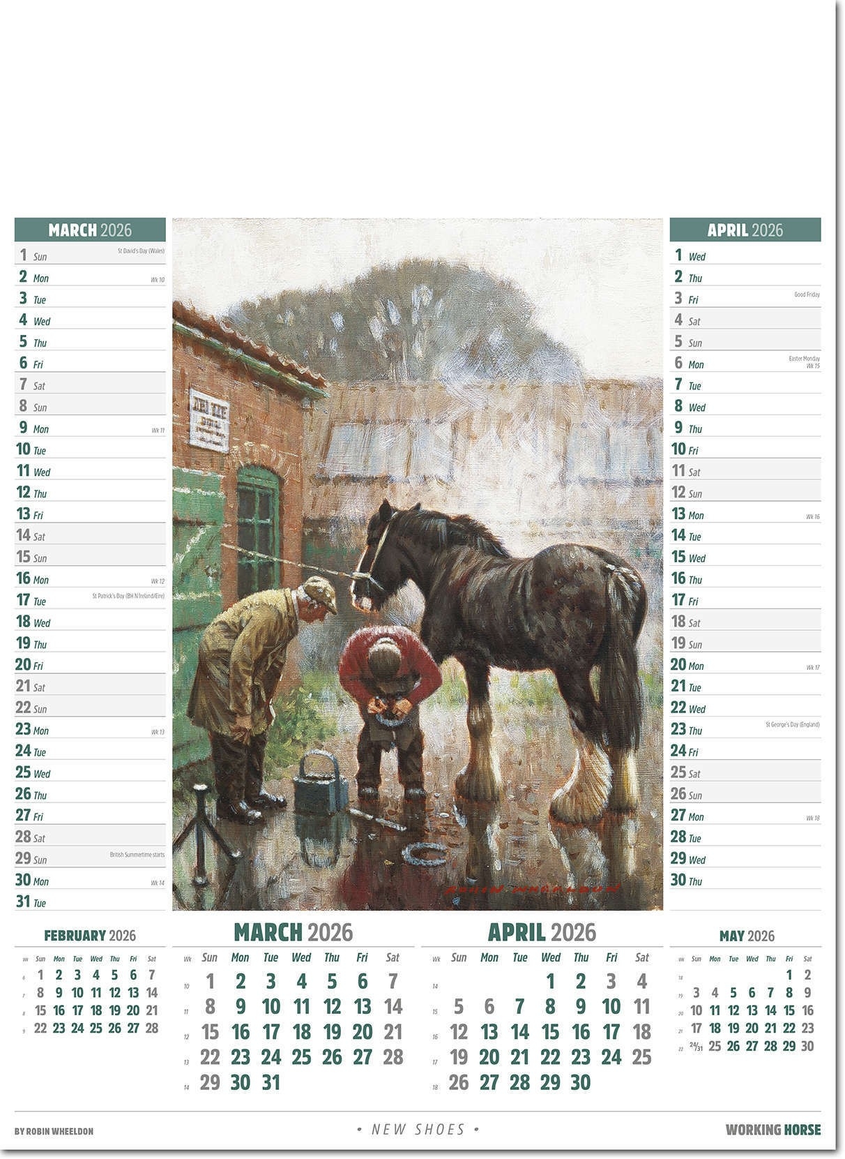 Working Horse Advertising Calendar 2026 Rose Calendars
