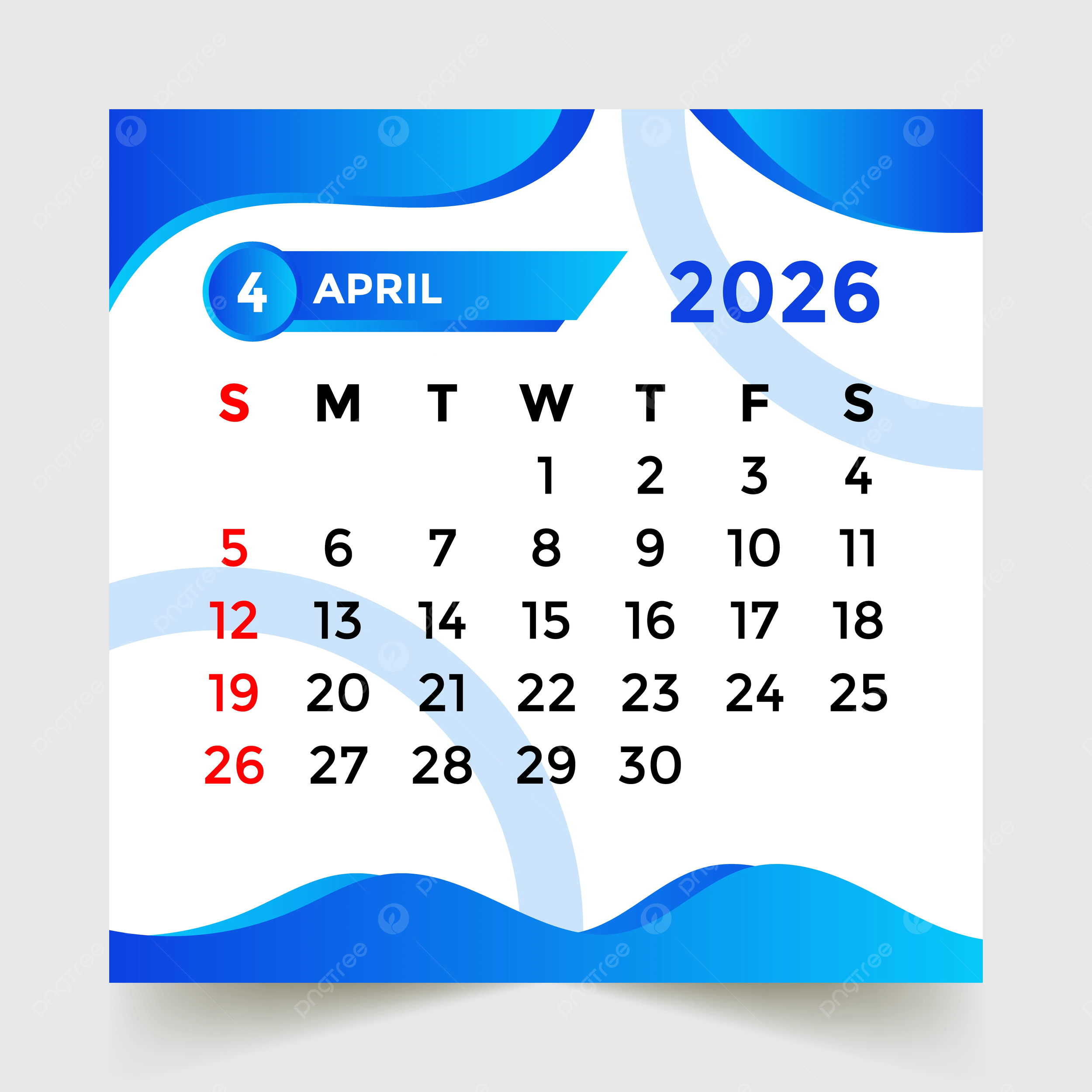 Free April 2026 Calendar Wallpaper