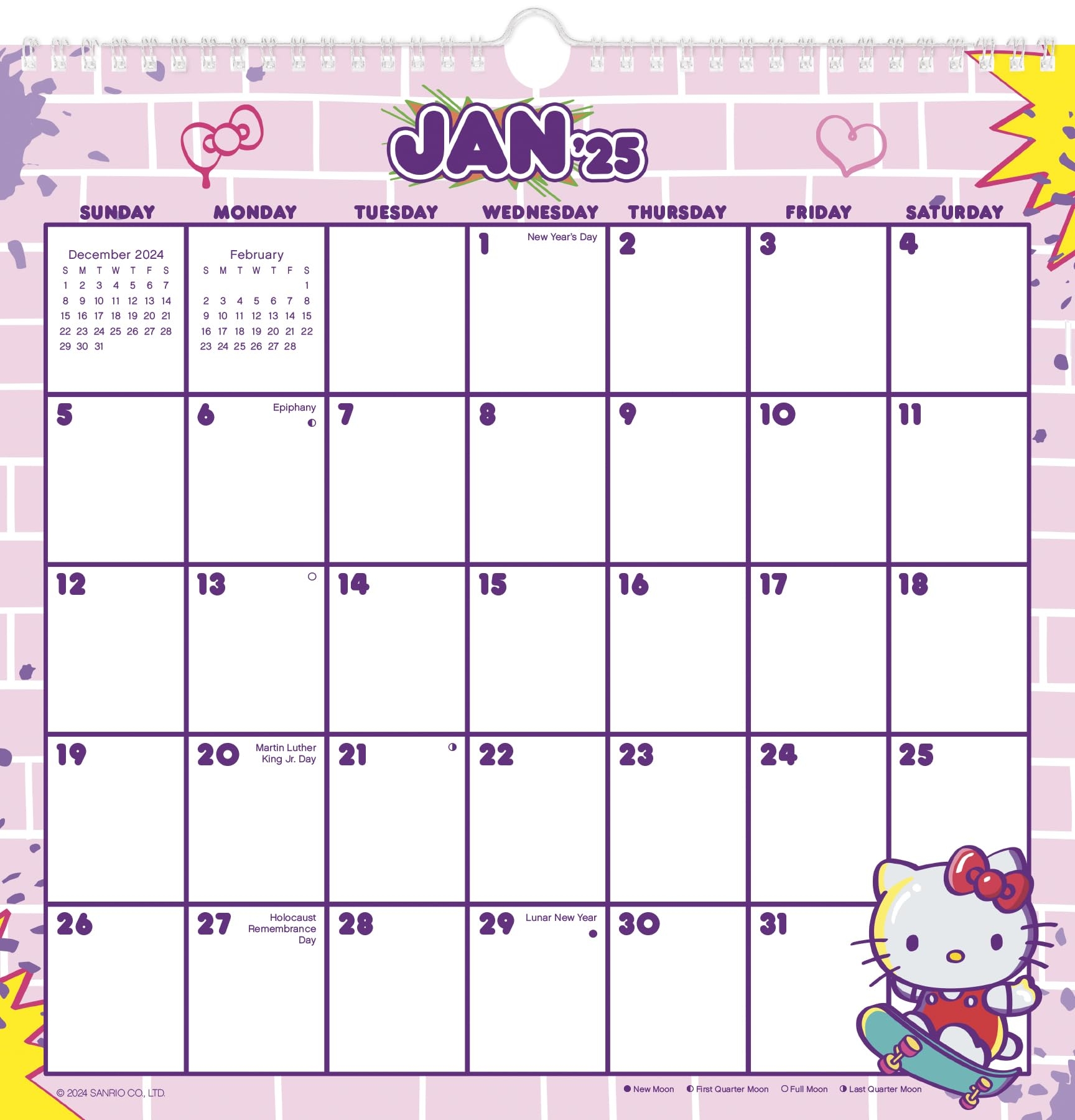 Amazon 2025 Hello Kitty U0026 Friends Spiral Wall Calendar 