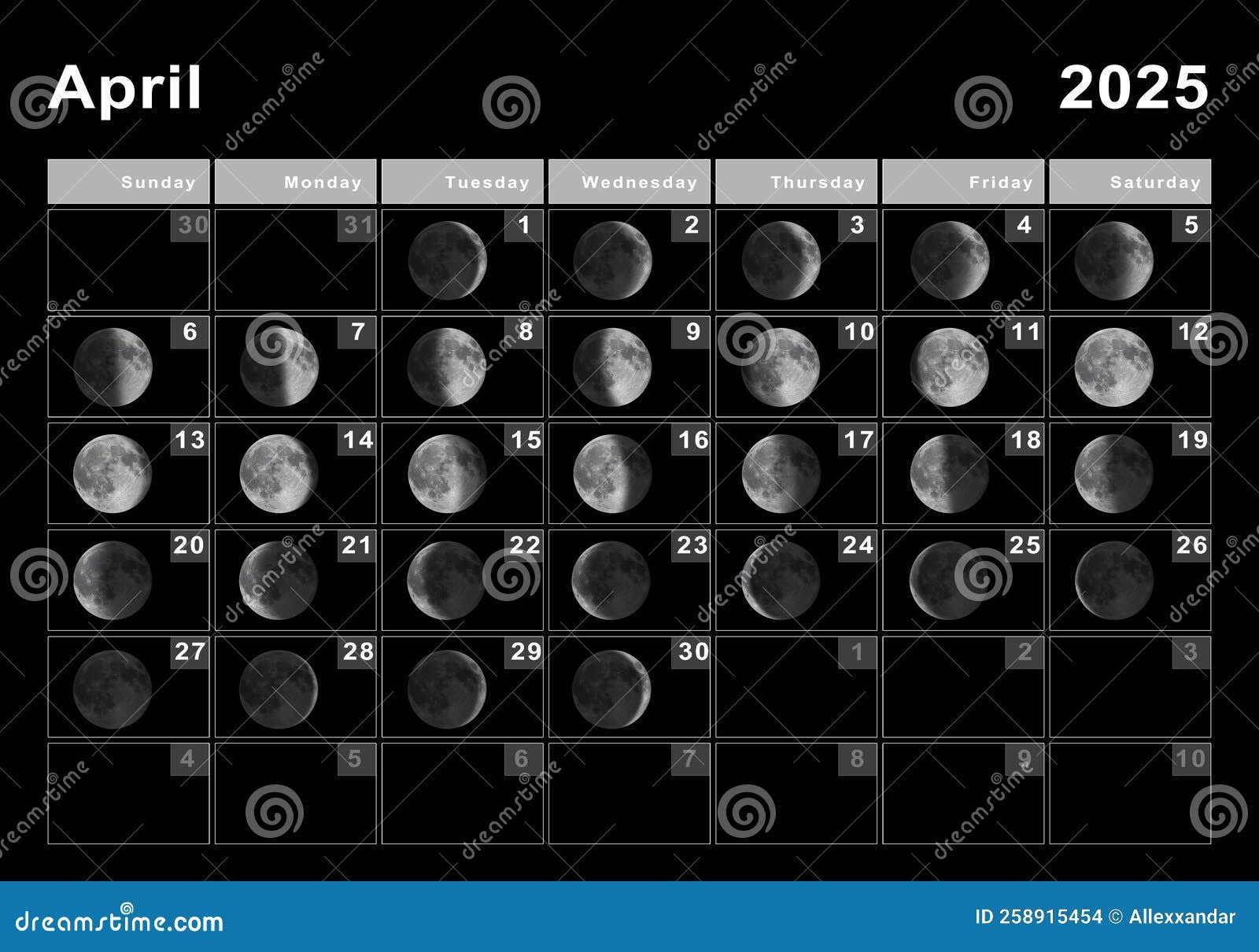 April Moon Phase Calendar 2026