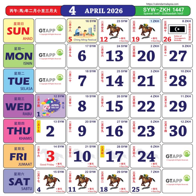 Calendar Malaysia 2026 Calendar Malaysia