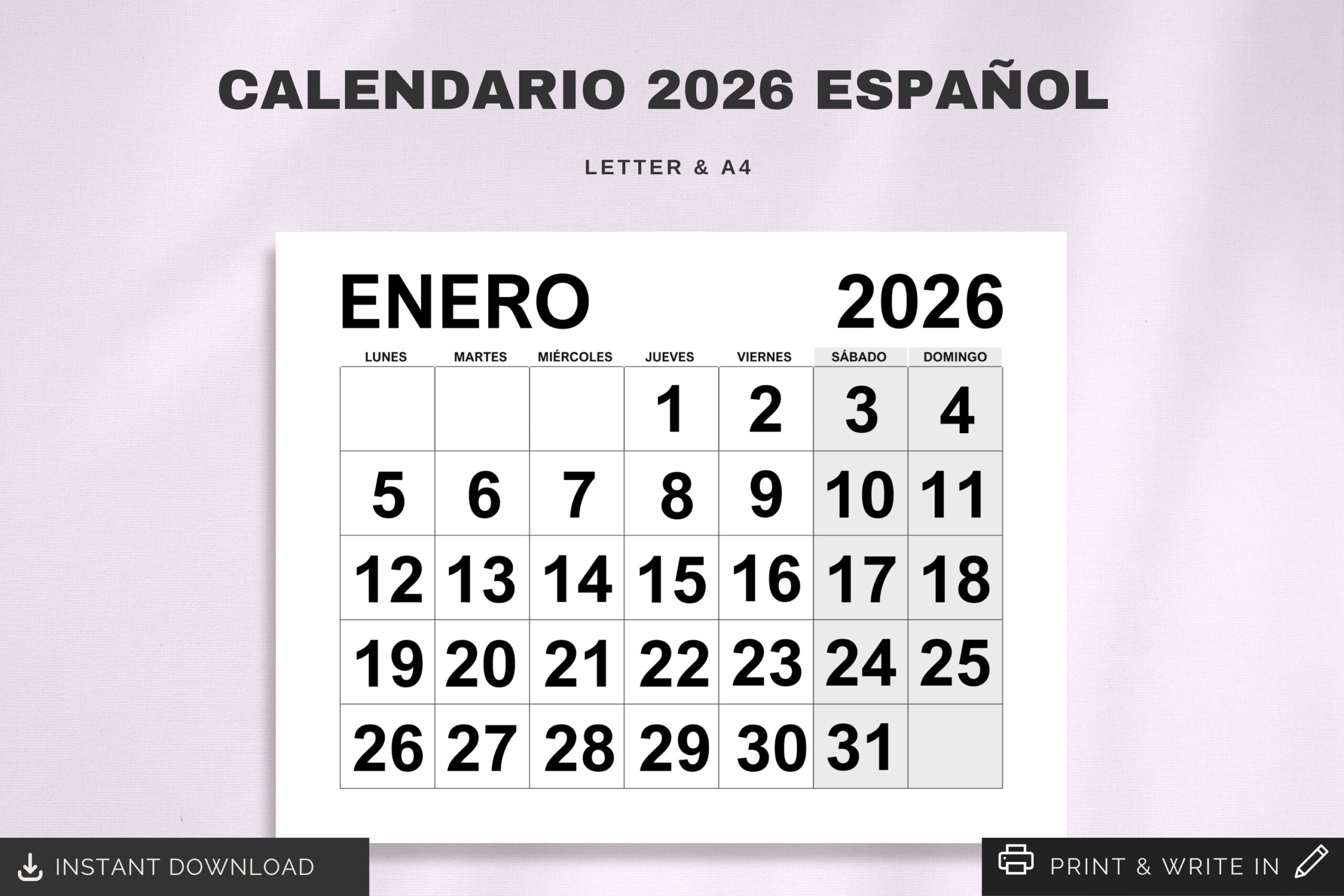 Spanish Calendar March 2026
