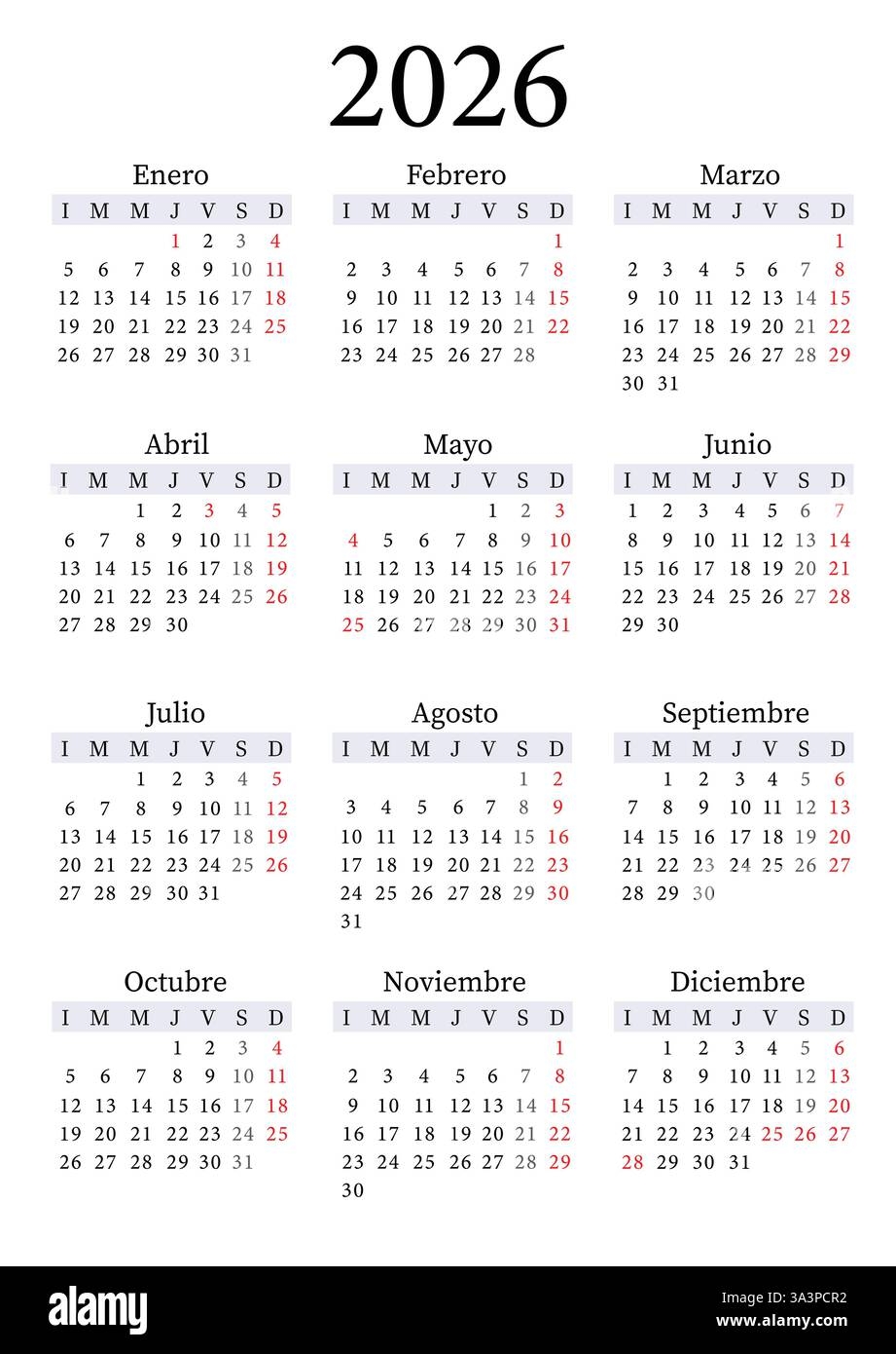Calendario Mayo Stock Vector Images Alamy