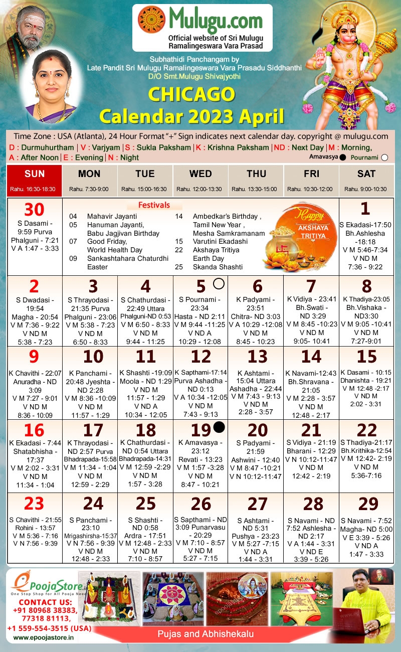 Telugu Calendar San Francisco 2026 April