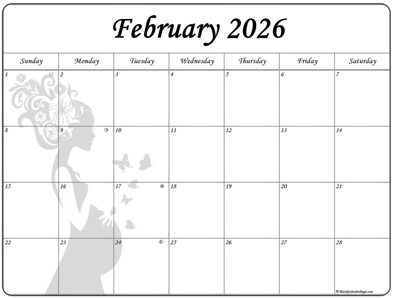 February 2026 Calendar Moon Phases