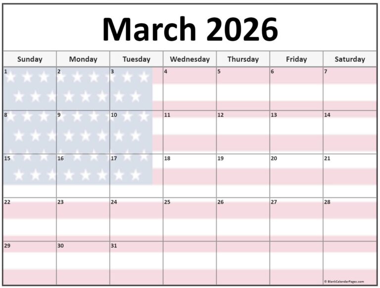 Collection Of March 2026 Photo Calendars With Image Filters 