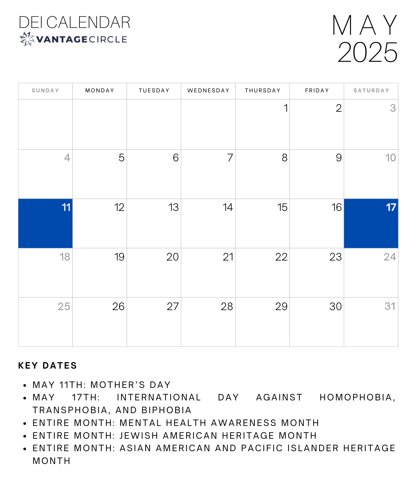 DEI Calendar 2025 Key Dates For Celebrating Diversity And Inclusion At Work