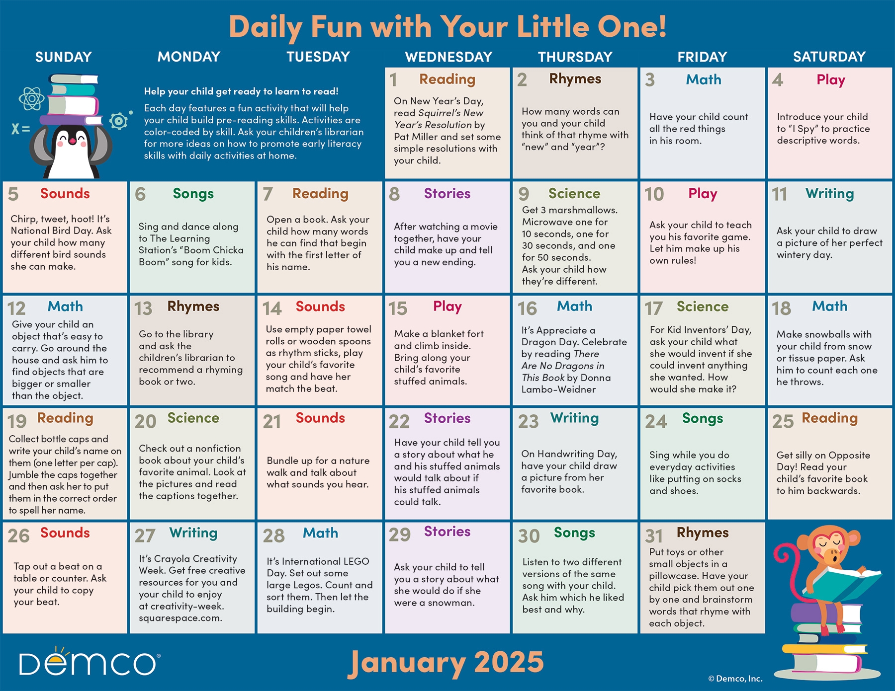 Early Literacy Activities January 2025 Activities Books And More 