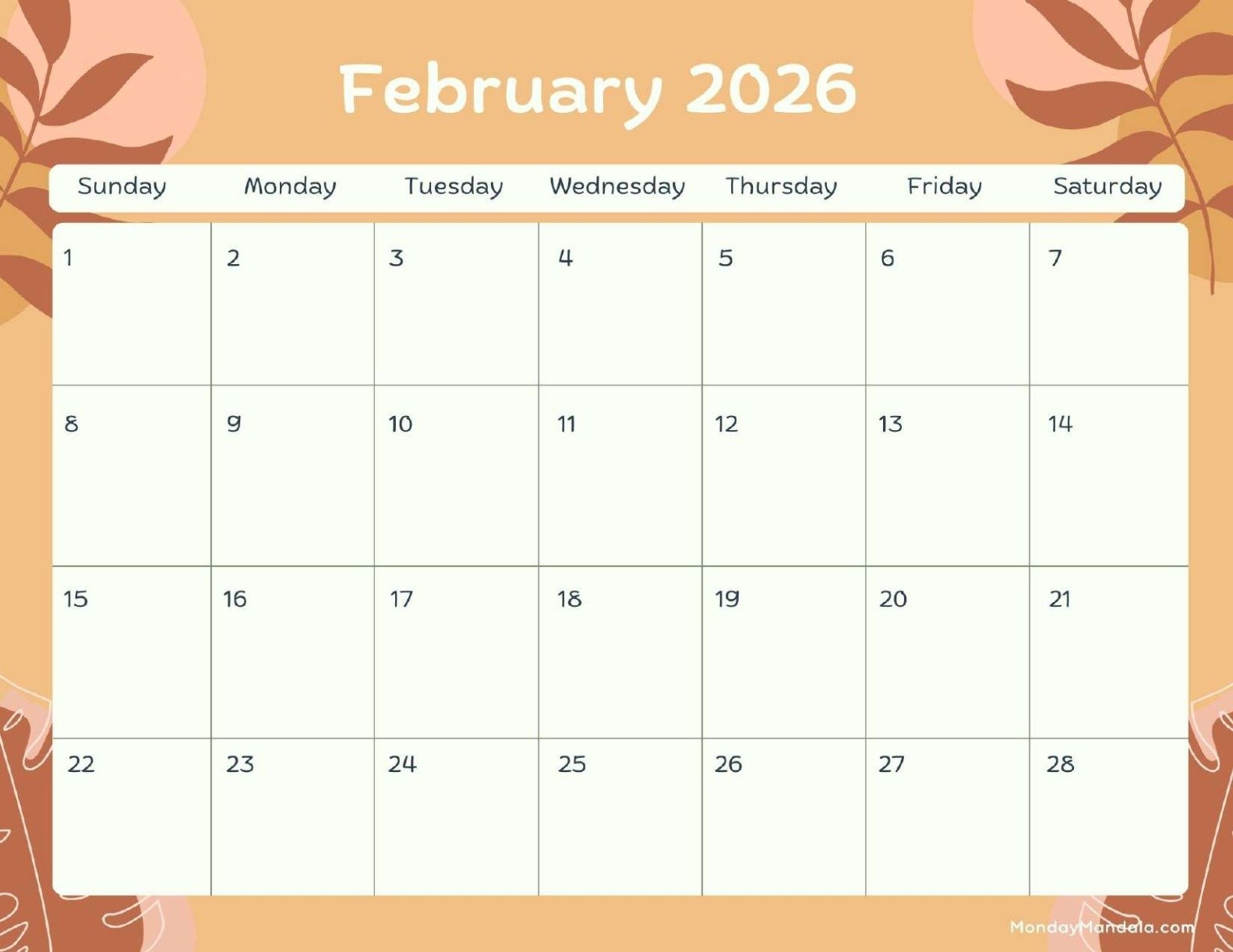 February 2026 Calendar Fun