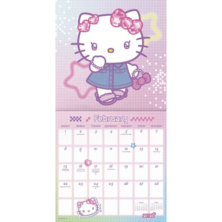 Hello Kitty And Friends Exclusive With Decal 2026 Wall Calendar 