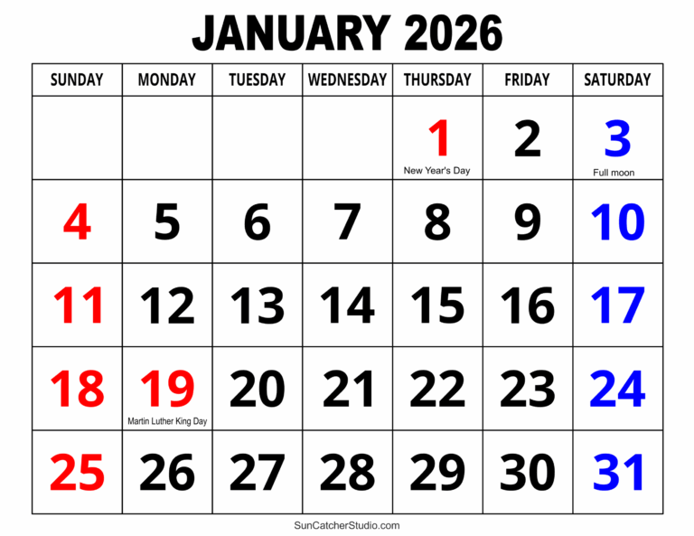 January 2026 Calendar Free Printable Free Printables Monograms Design Tools Patterns U0026 DIY Projects