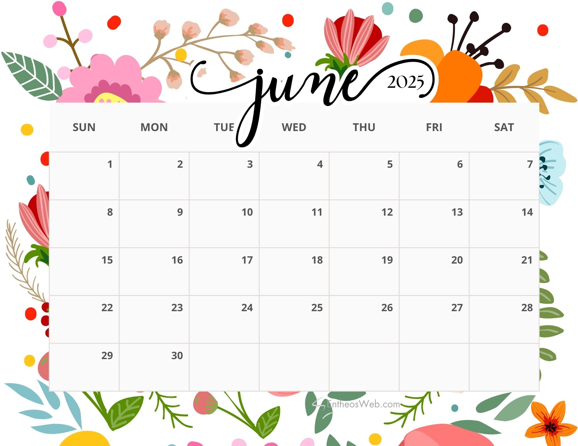 Calendar Pages June 2025
