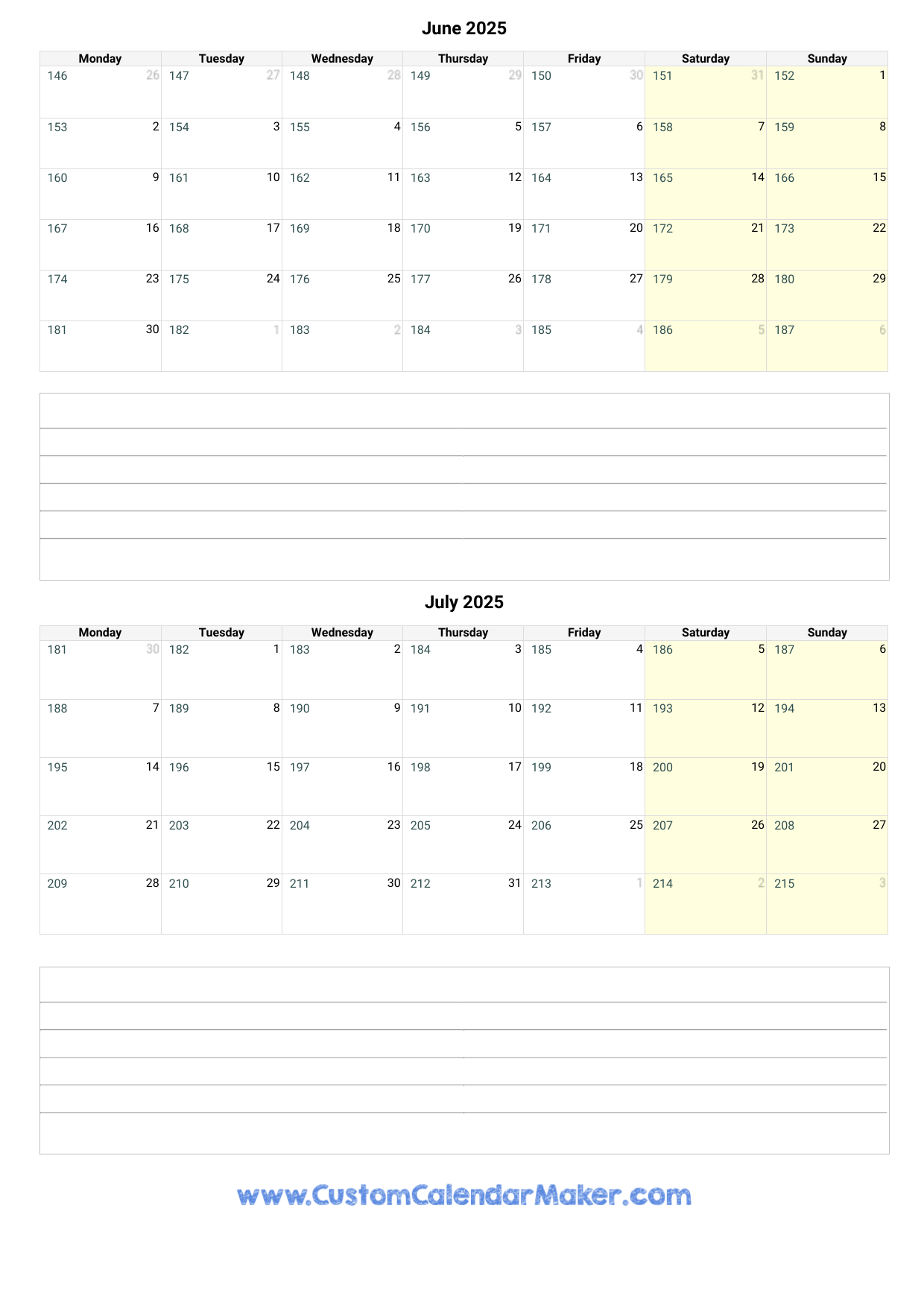 Google Calendar June 2025