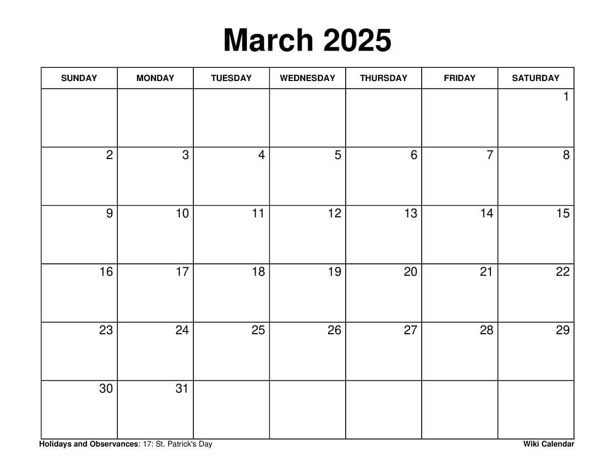 March 2025 Calendar Printable Templates U0026 More