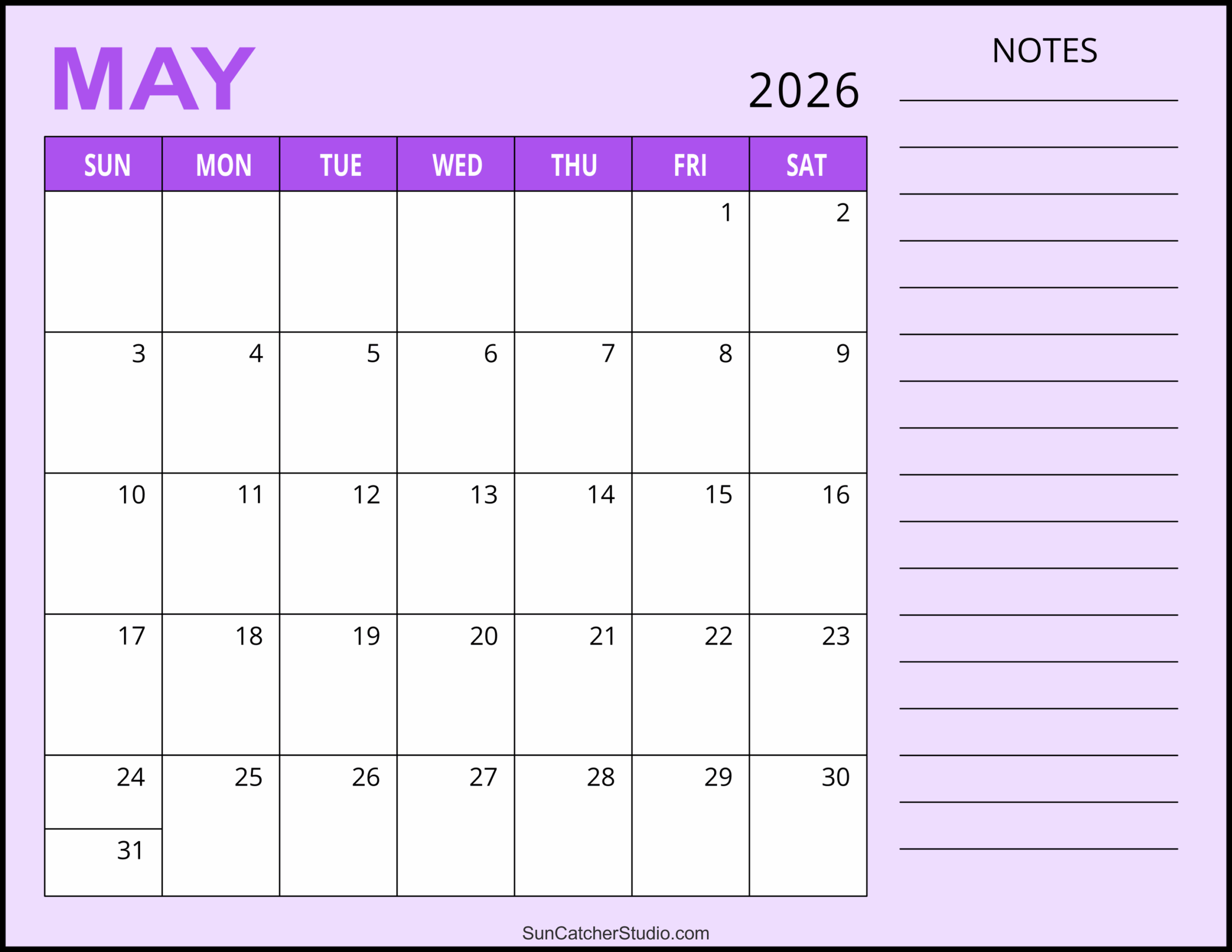 May 2026 Calendar Free Printable Free Printables Monograms 