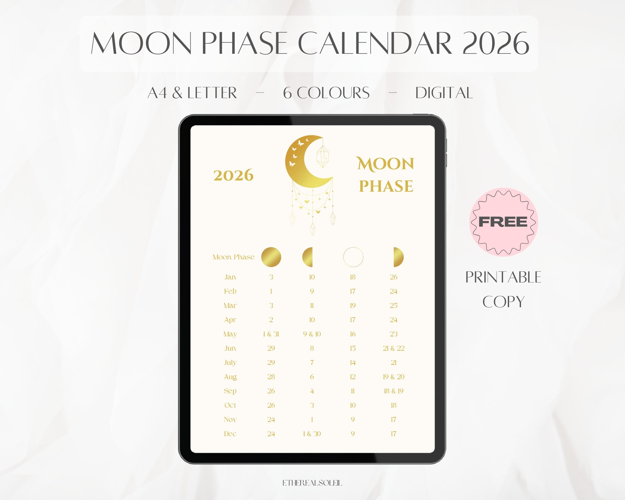 New Moon Calendar 2026 January