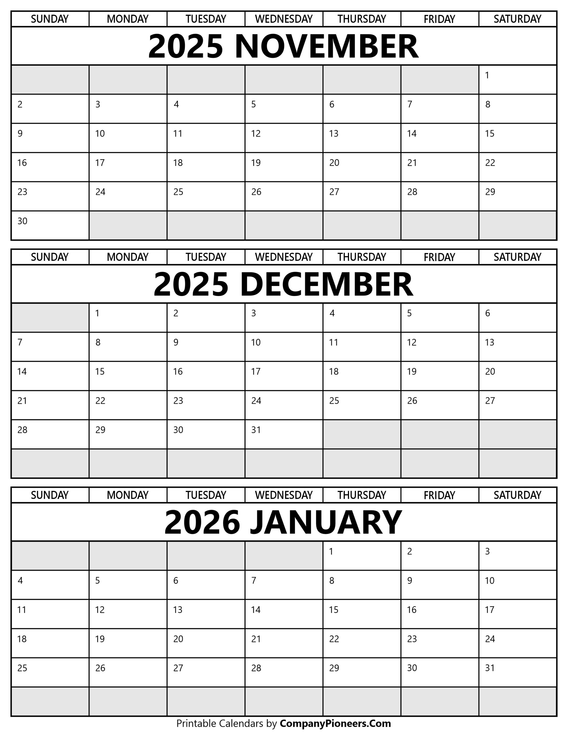 Excel Calendar December 2026 And January 2026