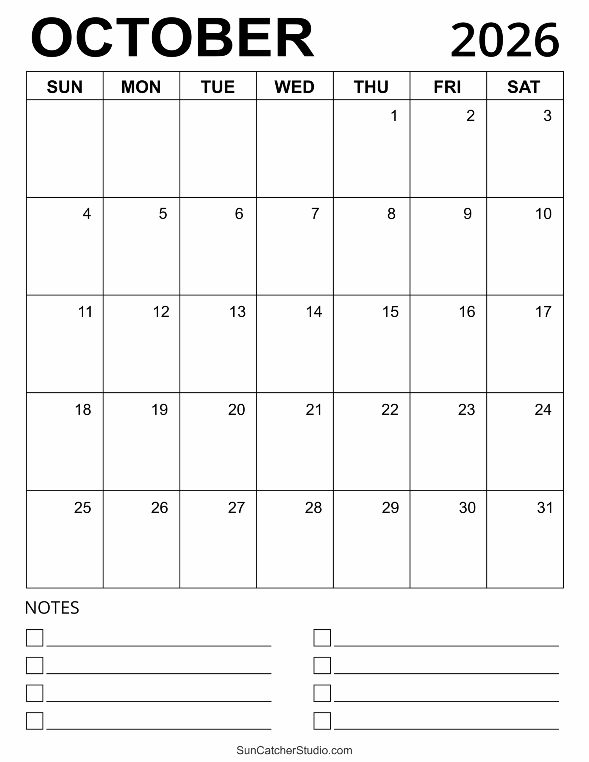 Calendar October 2023 To February 2026