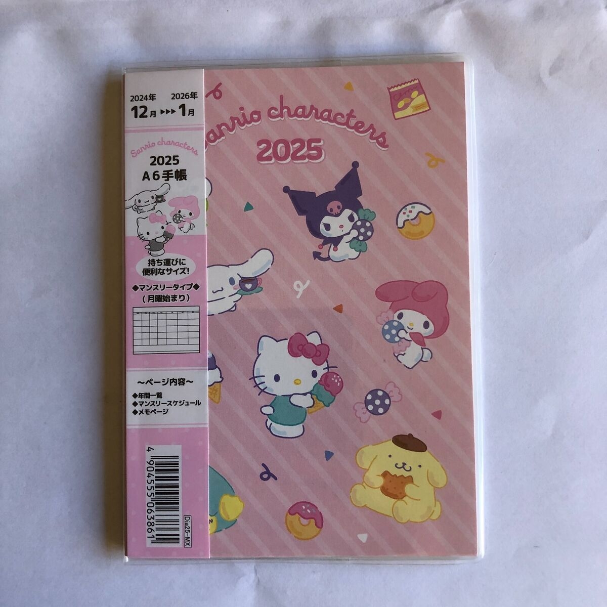 Sanrio Characters 2025 Monthly Schedule Planner Book Size A6 Dec 